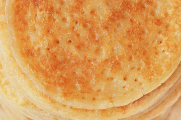 Closeup of pancakes.