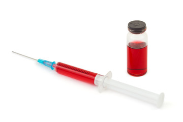 Syringe and bottle