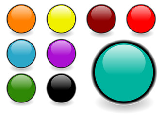 Set of editable vector glossy web buttons