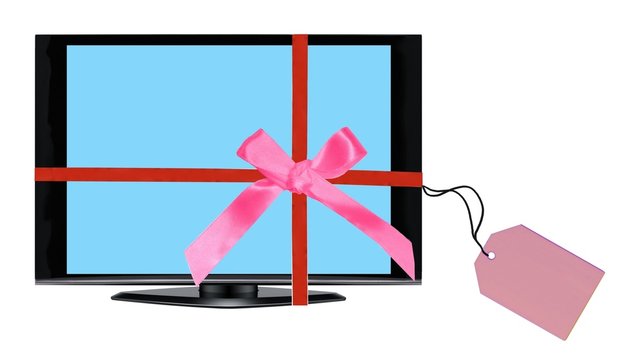 TV set Christmas gift concept