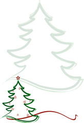 Albero natalizio con sfondo abete