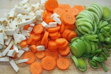 Kohlrabi,Karotten und Lauch