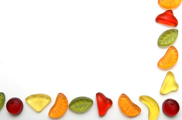 Frame made of colorful candies