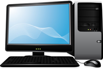 Fototapeta premium Personal computer vector and isolated