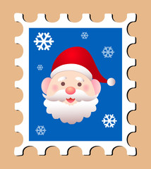 Christmas Postage Stamp with Santa Claus