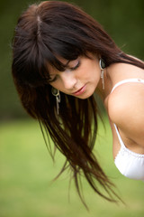 Naklejka premium Frauenportrait in Dessous