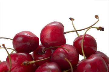 close-up shot of heap of cherries