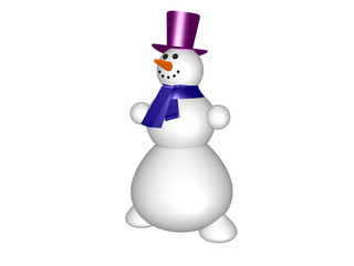isolated merry snow man on a white background