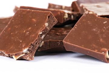 closeup of chocolate pile