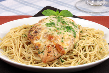Pasta and chicken breast meal