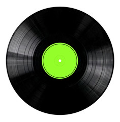 Vinyl Record with Green Label
