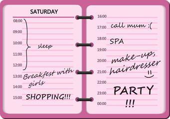 young girl's funny organizer