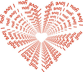 Heart with words "I love you"