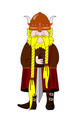 Viking with helmet and sword