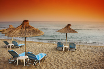 coucher de soleil sur la plage