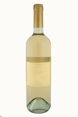 bottle of white wine w/blank label (path included)