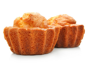 sweet pastry cakes isolated on white