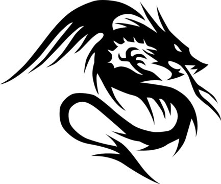 dragon silhouettes vector