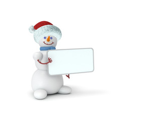 Snowman in santa's hat