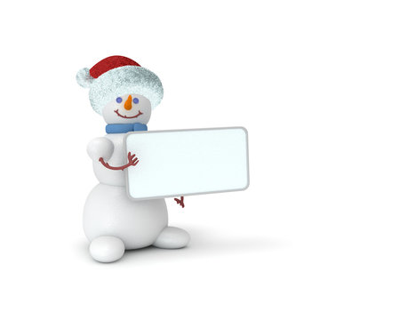 Snowman in santa's hat