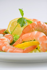 delicious salad of fresh prawns