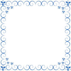 Decorative blue framework from curls
