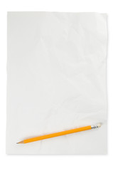 Crushed paper and pencil