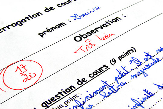 Interrogation &eacute;crite au coll&egrave;ge