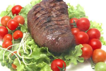 roast beef meat and vegetables