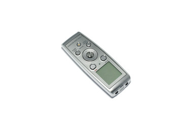 Digital voice recorder isolated on white background.