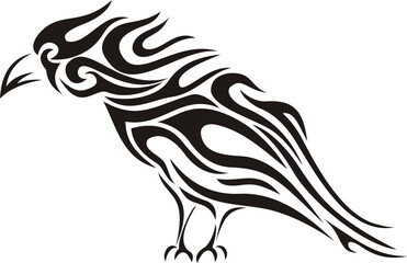 Tribal raven tattoo