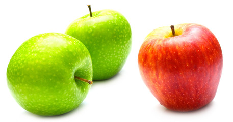apples on the white