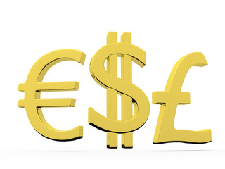 Dollar, euro and sterling