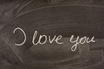 I love you on school blackboard