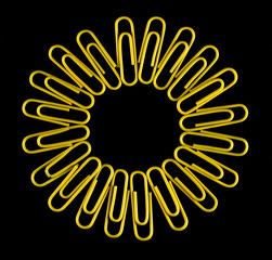 Paperclips arranged into the shape of the range.