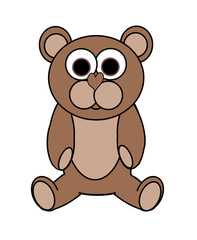 Stuffed Bear Cartoon - Isolated on white