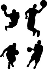 Basketball player silhouettes