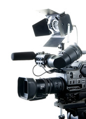 dv camcorder and light