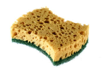 Kitchen sponge isolated on a white background
