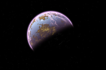 3D abstract space planet