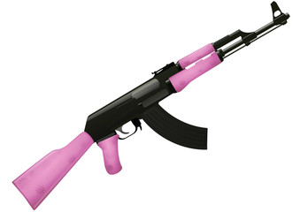 Kalachnikov AK-47 rose (détouré)