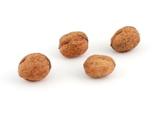 Nuts, white background