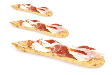 Slices of spanish ham