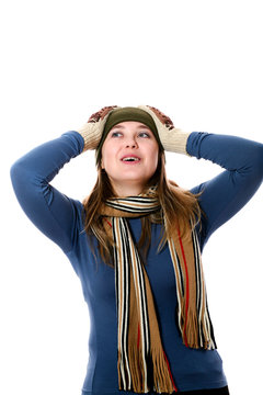 Girl in hat and scarf