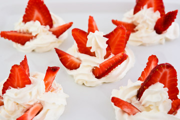 Strawberry with whipped cream