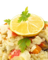 Seafood risotto with rice