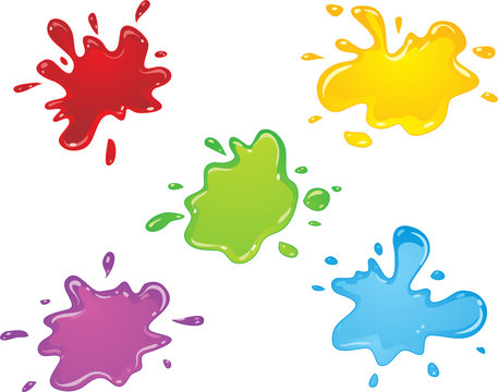 vector color paint splashes