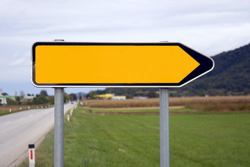 Blank yellow traffic sign.