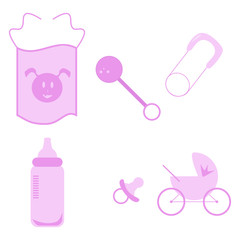 Pink baby icons