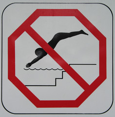 no diving sign